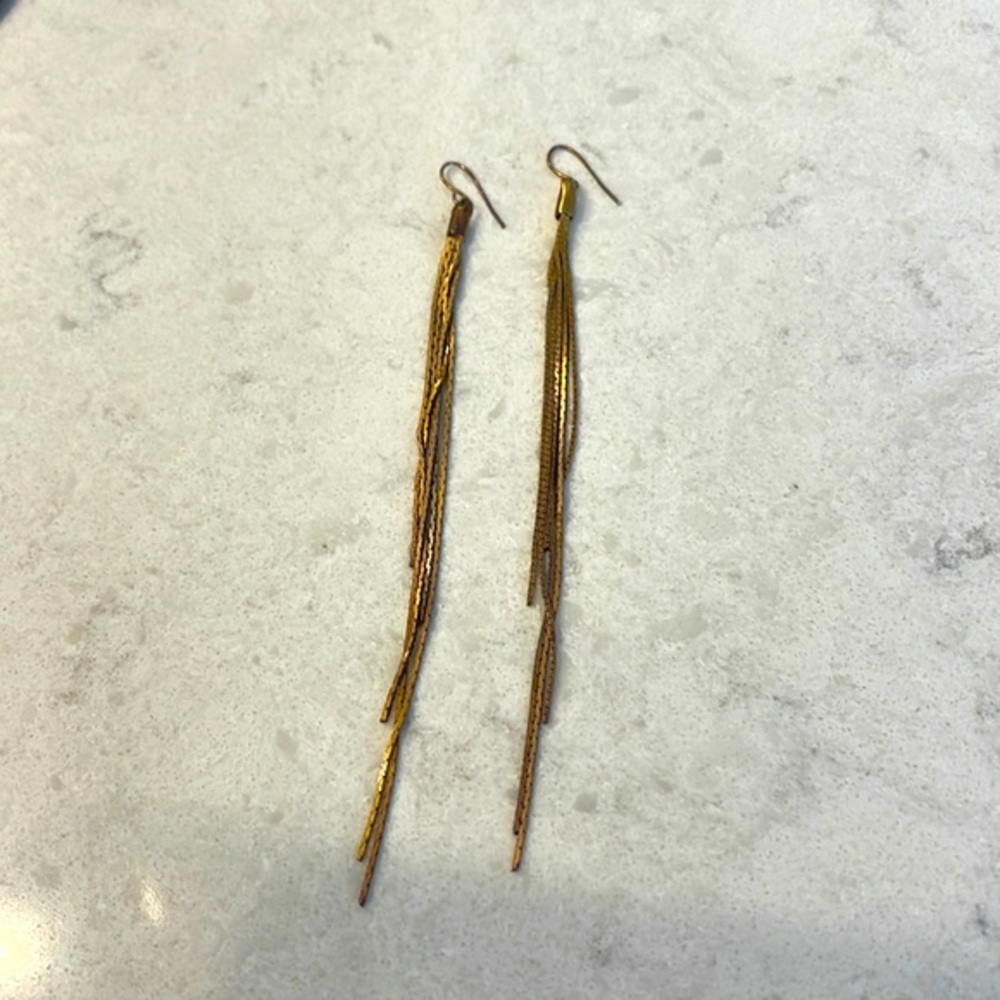 Costume jewelry long earrings